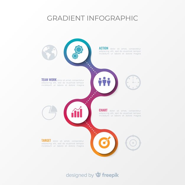 Красочный градиент Инфографика шаблон