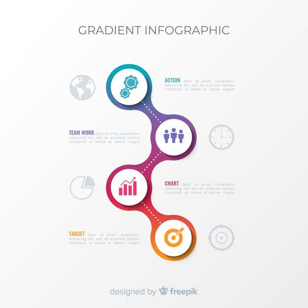 Colorful gradient infographics template 
