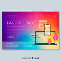 Vettore gratuito modello di pagina di destinazione gradiente colorato