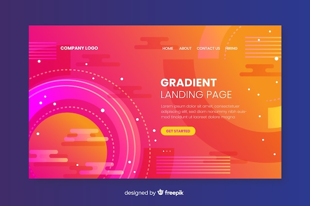 Colorful gradient landing page