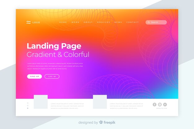 Colorful gradient landing page