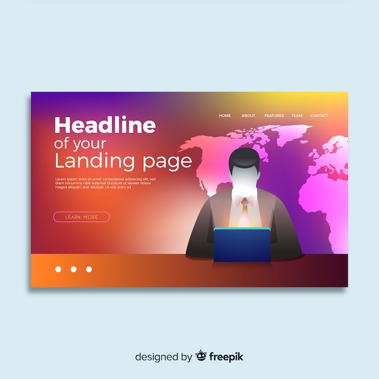 Free Vector colorful gradient landing page