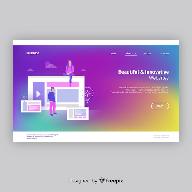 Colorful gradient landing page