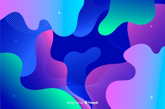 Colorful gradient liquid shapes background