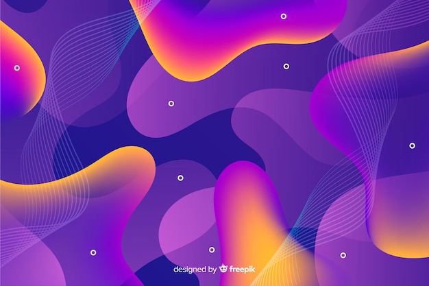 Colorful gradient liquid shapes background