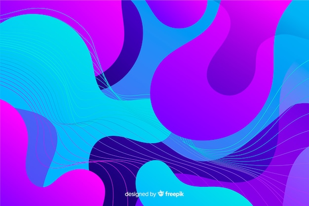 Colorful gradient liquid shapes background