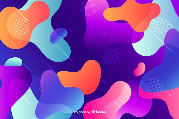 Free vector colorful gradient liquid shapes background