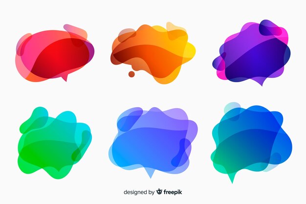 Colorful gradient liquid speech bubbles