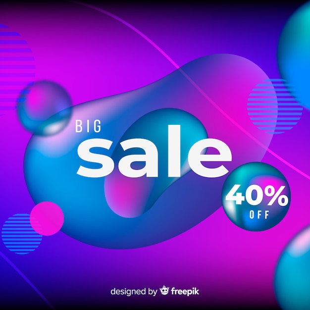 Colorful gradient sales background with fluid effect