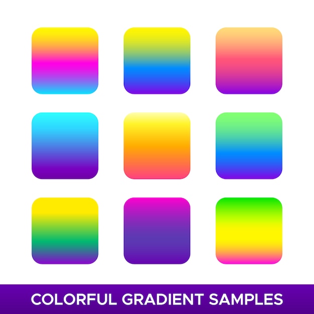 Vettore gratuito campioni gradiente colorati