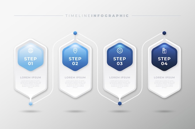 Colorful gradient timeline infographic