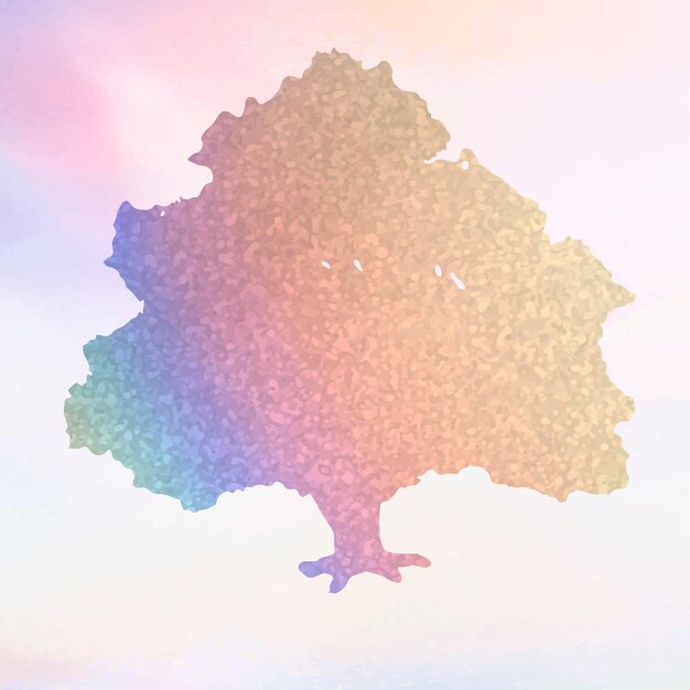 Colorful gradient tree element vector