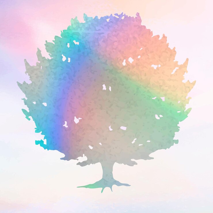 Free Vector colorful gradient tree element vector