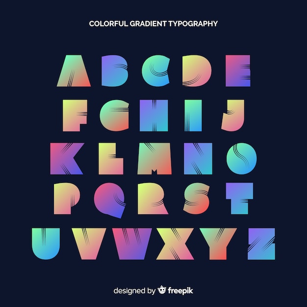 Colorful gradient typography