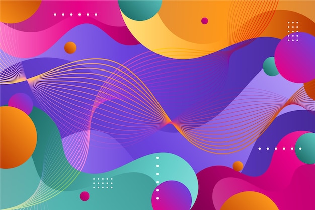 Colorful gradient wavy background