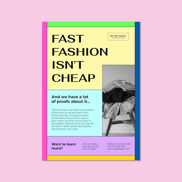 Бесплатное векторное изображение Цветная сетка быстрой моды - это не дешевый плакат