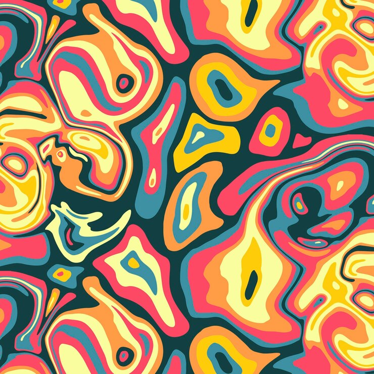 Free Vector colorful groovy psychedelic pattern