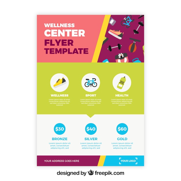 Colorful gym cover template