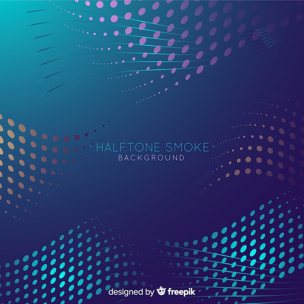 Free vector colorful halftone smoke background