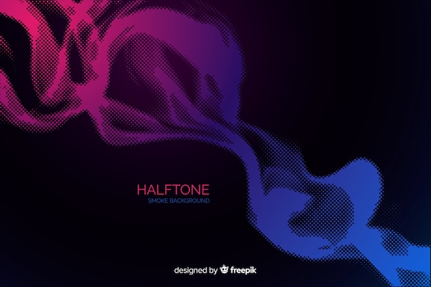 Colorful halftone smoke background