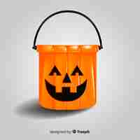 Vettore gratuito sacchetto di caramelle colorate halloween con design realistico