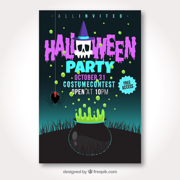 Colorful halloween poster template