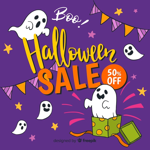 Colorful halloween sale background