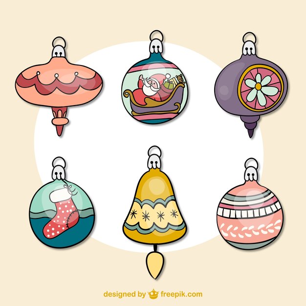 Colorful Hand Drawn Baubles Collection