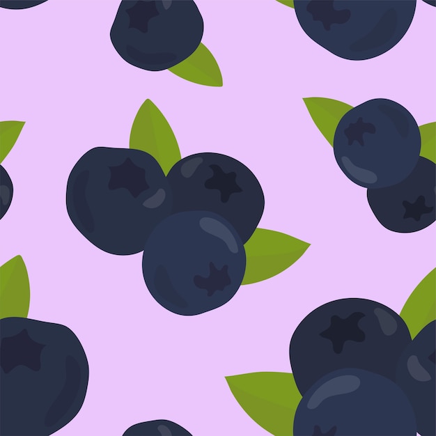 Free vector colorful hand drawn blueberry pattern