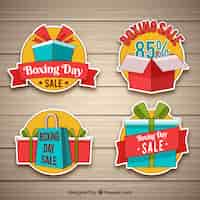 Free vector colorful hand drawn boxing day sale badge