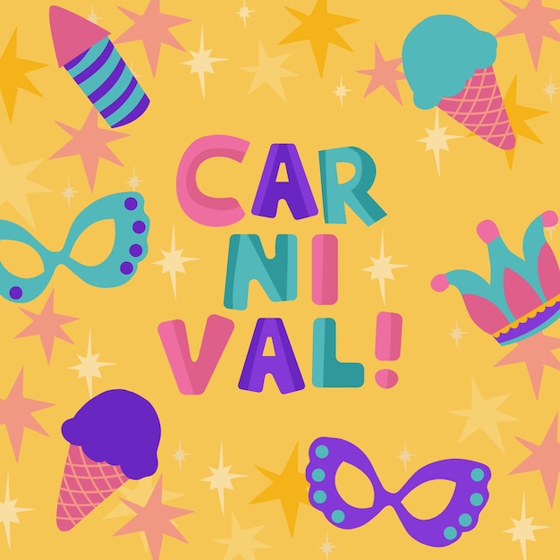 Free vector colorful hand drawn carnival lettering