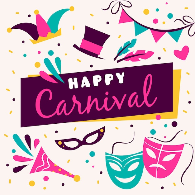 Colorful hand drawn carnival