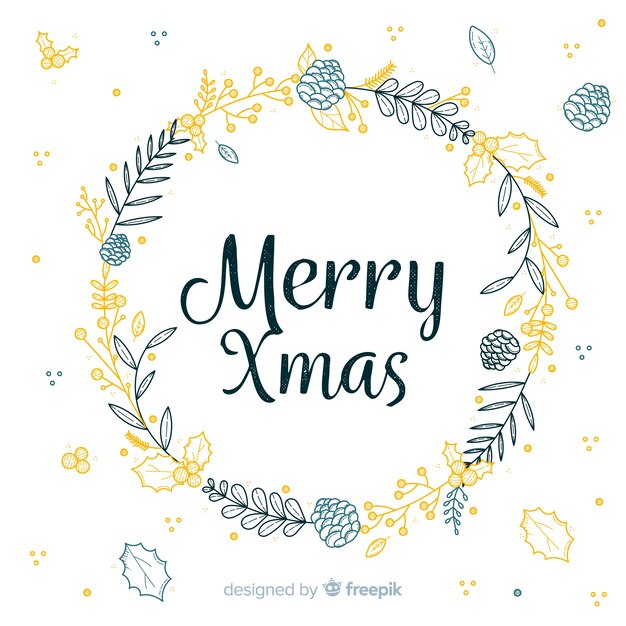 Colorful hand drawn christmas background