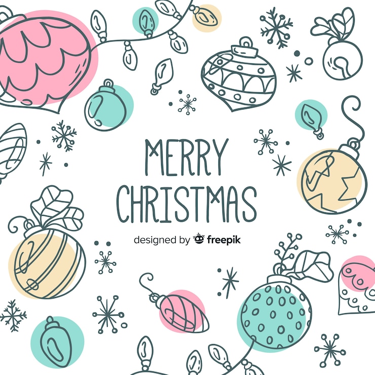 Free Vector colorful hand drawn christmas ball collection