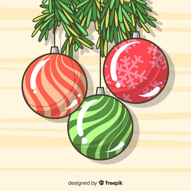 Colorful hand drawn christmas ball collection