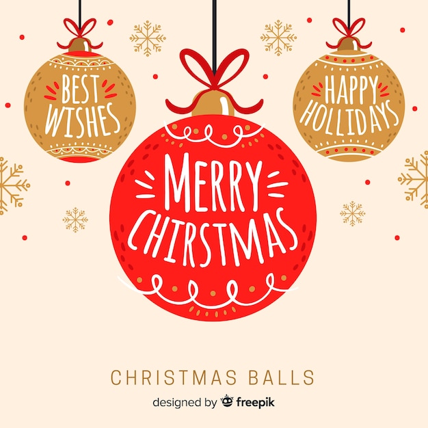 Free vector colorful hand drawn christmas ball collection