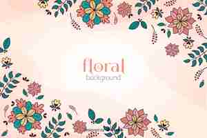 Free vector colorful hand drawn floral background