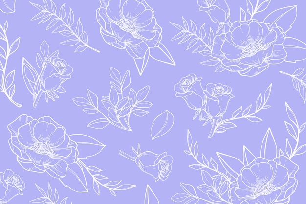 Colorful hand drawn floral background