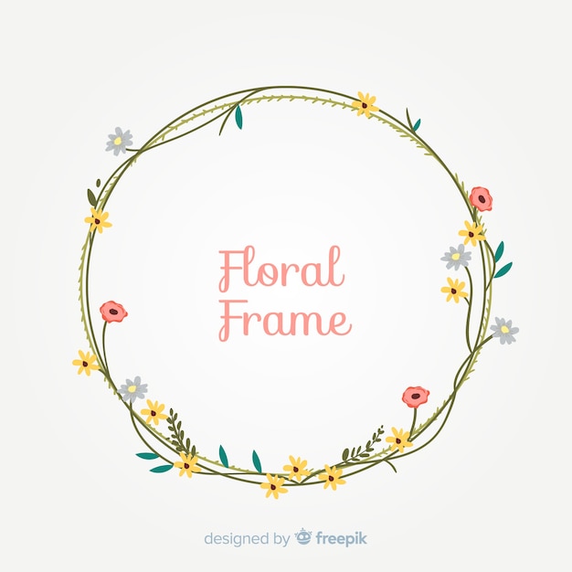 Free vector colorful hand drawn floral frame