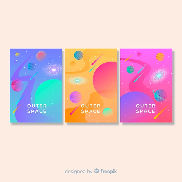 Colorful hand drawn galaxy poster