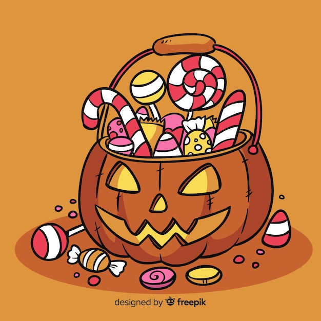 Красочный ручной обращается Хэллоуин конфеты мешок