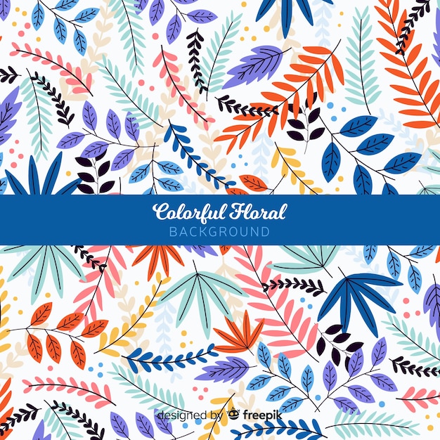 Free vector colorful hand drawn leaves background