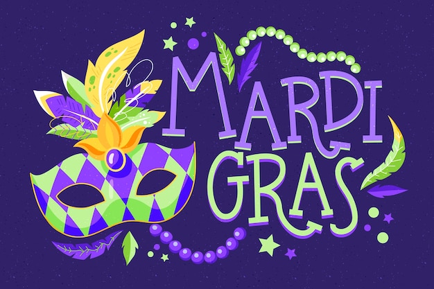 Colorful hand drawn mardi gras concept