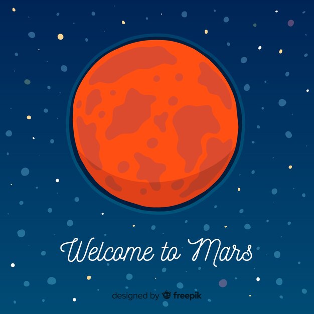 Colorful hand drawn mars background