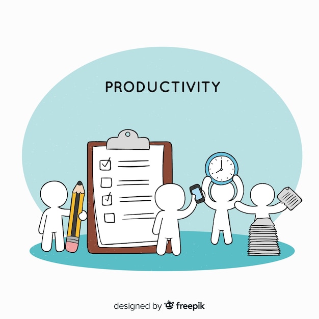 Colorful hand drawn productivity concept