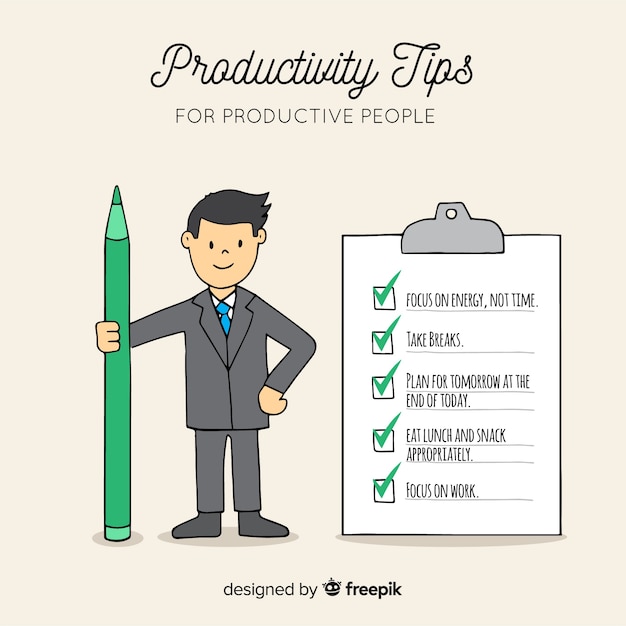 Free vector colorful hand drawn productivity concept