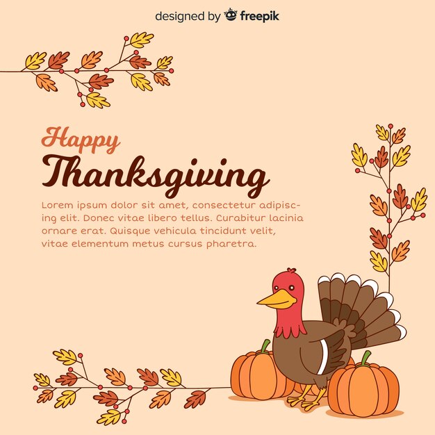 Free vector colorful hand drawn thanksgiving day background