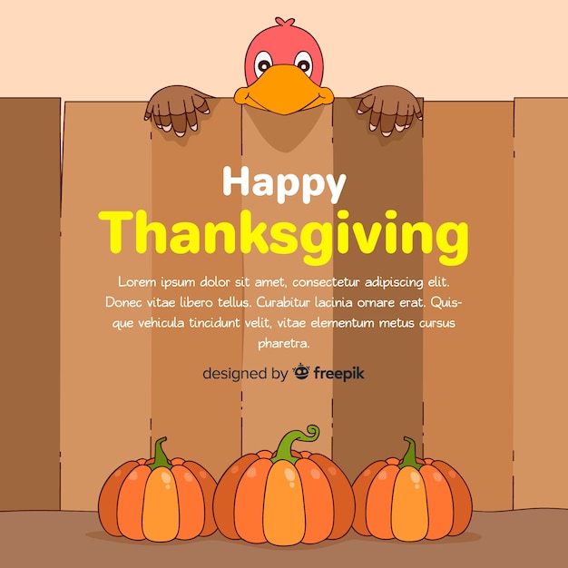 Free vector colorful hand drawn thanksgiving day background