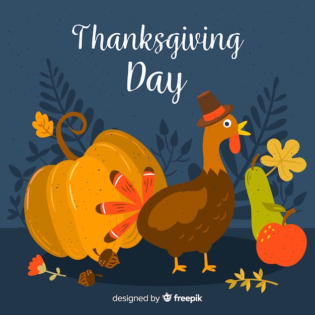 Free vector colorful hand drawn thanksgiving day background