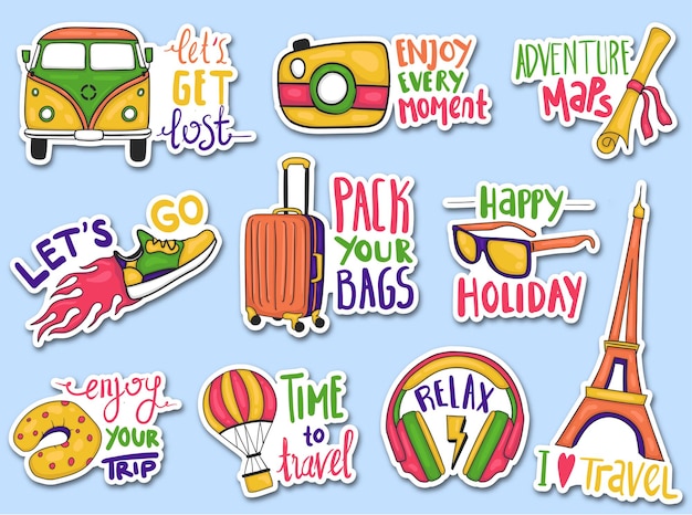 travel stickers cartoon